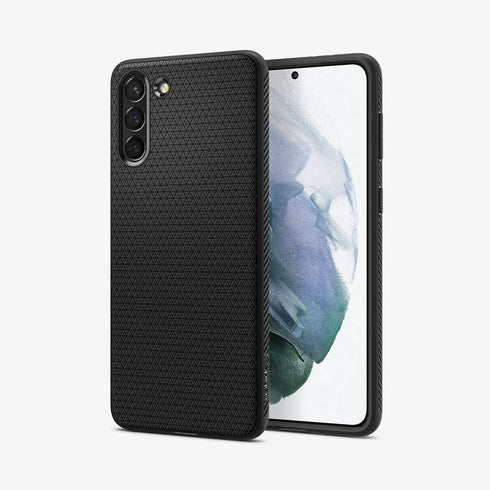 ACS02350 - Galaxy S21 Ultra Liquid Air Case in matte black showing the back